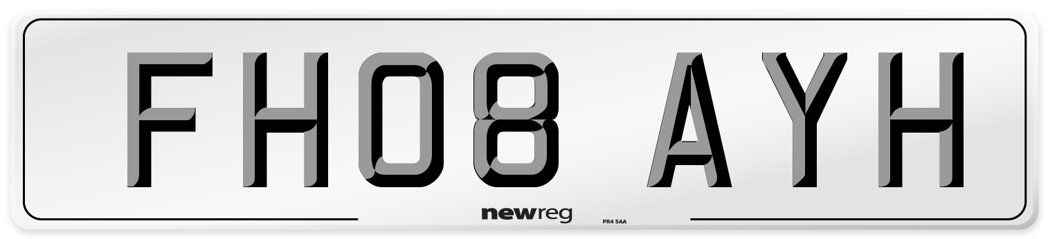 FH08 AYH Number Plate from New Reg